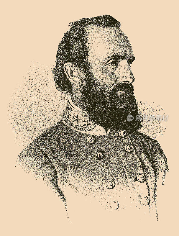 “石墙”托马斯・乔纳森・杰克逊(1824年1月21日- 1863年5月10日)在美国内战期间担任南方联盟将军(1861年- 1863年)